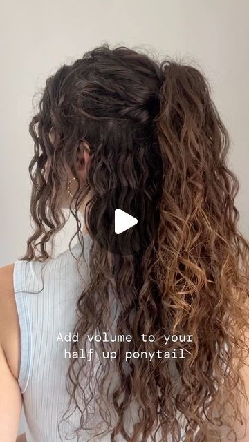 Jennie 🌷 | Curly Hair Care and Simple Hairstyle Tutorials | The best volume hack for a half up pony using a Blush Silks micro silk scrunchie 🩵   Silk scrunchies do not damage hair like regular... | Instagram Jennie Curly Hair, Down Curly Hairstyles, Curly Half Up Half Down, Date Night Hair, Low Ponytail Hairstyles, Simple Hairstyle, Curly Hair Tutorial, Hairstyle Tutorials, Silk Scrunchies