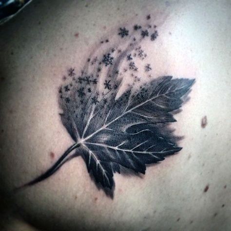 Canadian Tattoo For Women, Snowflakes Tattoo, Canadian Tattoos, Dr Tattoo, Snowflake Tattoo, Tattoo Ideas For Guys, Winter Tattoo, Snow Tattoo, Guys Back