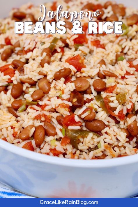 Jalapeno Beans and Rice with Instant Rice - Grace Like Rain Blog Beans And Brown Rice, Instant Pot Beans And Rice, Rice And Beans, Beans And Rice, Instant Rice Recipes, Easy Dinner Ground Beef, Stovetop Appetizers, Beans In Crockpot, Rice And Beans Recipe