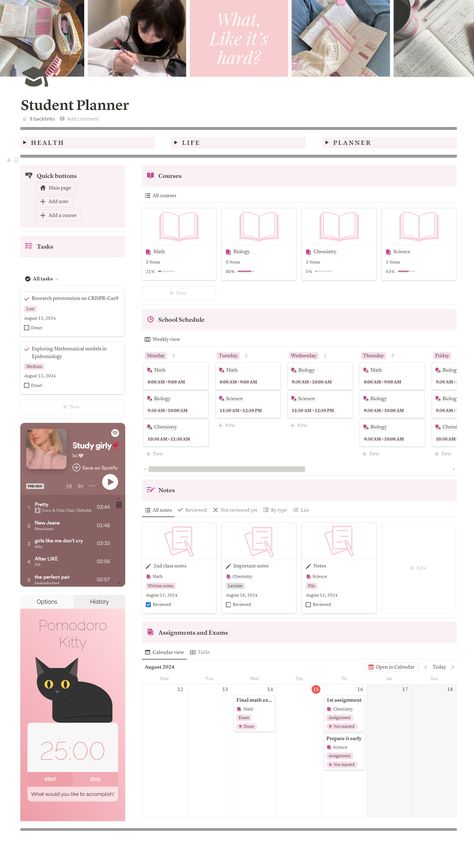 That Girl Everyday Planner | Notion Aesthetic Dashboard - Stella's Ko-fi Shop customizable_digital plannerdividers #workout_planner_aesthetic🍈. Aesthetic Dashboard, Aesthetic Covers, Simple Daily Planner, Notion Aesthetic, Weekly Planner Free Printable, Daily Routine Planner, Notion Dashboard, Social Media Content Planner, Weekly Planner Free