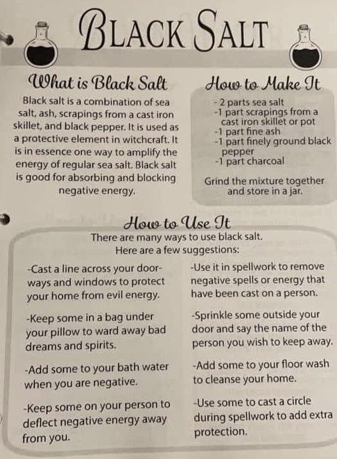 How To Use Black Salt, Black Salt Spells, Making Black Salt, How To Make Black Salt, Black Salt Witchcraft, Make Black Salt, Black Salt Recipe, Dark Goddess, Wiccan Magic