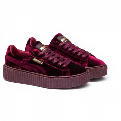 FENTY PUMA BY RIHANNA Velvet Creepers ❤ liked on Polyvore featuring shoes, sneakers, puma shoes, puma creeper, velvet sneakers, velvet shoes and black trainers Velvet Creepers, Rihanna Creepers, Black Creepers, Fenty Rihanna, Puma Creepers, Estilo Madison Beer, Black Velvet Shoes, Black Shoes Sneakers, Puma Rihanna