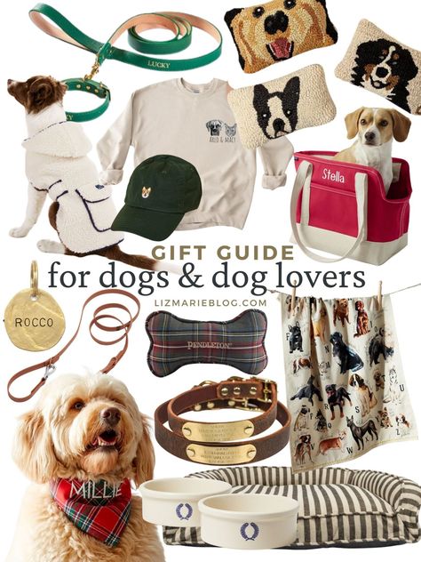 The Best Gifts For Dogs & Dog Lovers - Cozy White Cottage Christmas Gifts - Liz Marie Blog Dog Christmas Ideas Gift, Dog Lover Gift Ideas, What To Get Your Dog For Christmas, Dog For Christmas Present, Christmas Gifts For Dog Owners, Christmas Dog Gifts, Themed Christmas Gifts, Cozy White Cottage, Gifts For Dogs