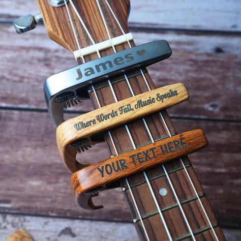 Personalized Guitar Capo Custom Message Valentines Gift | Etsy Guitar Gifts For Him, Musician Decor, Moose Gifts, Guitar Lover Gifts, Gifts For Musicians, Guitarist Gifts, Father's Day Activities, Guitar Capo, Guitar Teacher