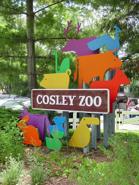 Wheaton, IL Zoo Sign, Zoo Signage, Wheaton Illinois, Hilarious Signs, Zoo Project, Park Signage, Animal Cutouts, Monument Signs, Hot Breakfast