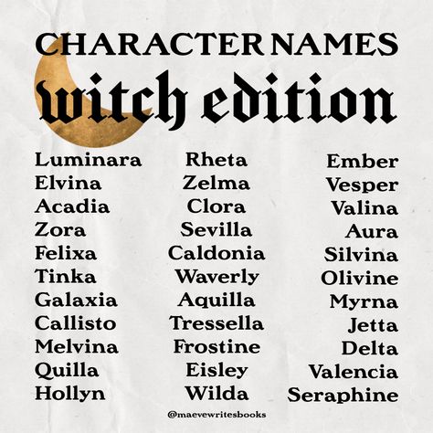 Witchy Last Names For Characters, Magic Last Names, Names For Fictional Towns, Witchy Surnames, Witch Names Ideas Girl, Witch Names Generator, Witchy Store Names, Fey Names, Witchy Last Names