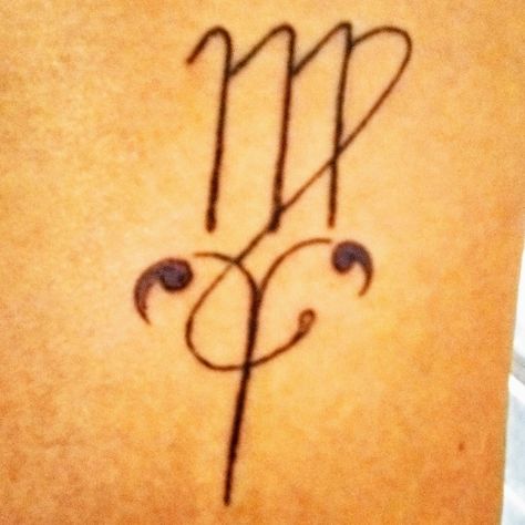 Virgo and Aries Zodiac signs turned into a tattoo. Virgo And Aries Tattoo Combined, Virgo Aries Tattoo, Aries And Virgo Tattoo, Virgo And Aries Tattoo, Virgo And Aries Tattoo Together, Zodiac Tattoo Virgo, Aries And Virgo, Virgo Sign Tattoo, Tattoo Virgo