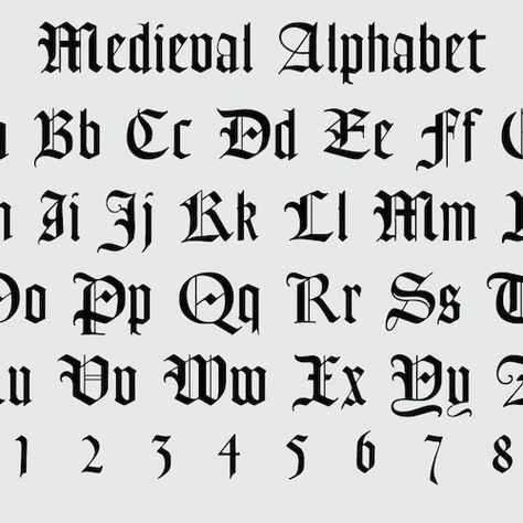 Medieval Alphabet, Medieval Font, King Font, Old Alphabet, Svg/png/dxf/ai/ttf - Etsy Medieval Writing Fonts, Midevil Fonts Alphabet, Midevil Lettering Fonts, Medevil Fonts, Royal Font, Medieval Alphabet, Old Alphabet, Scripted Fonts, Medieval Font