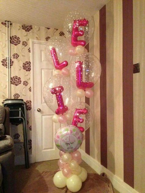 Balloon Ideas Name Balloon Bouquet, Name Balloons, Balloons Galore, Clear Balloons, Balloon Display, Balloon Ideas, Diy Balloon Decorations, Balloon Arrangements, Love Balloon