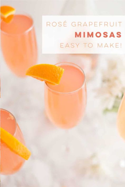 Mimosa Ideas, Sorbet Mimosa, Rose Mimosa, Grapefruit Mimosa, Unprocessed Recipes, Rose Drink, Breakfast Cocktails, Spring Cocktail, Vegan Coffee