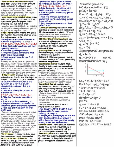 Intermediate Microeconomic Theory Cheat Sheet 4 | PDF Opportunity Cost, Game Theory, Cheat Sheet, Cheat Sheets, For Free