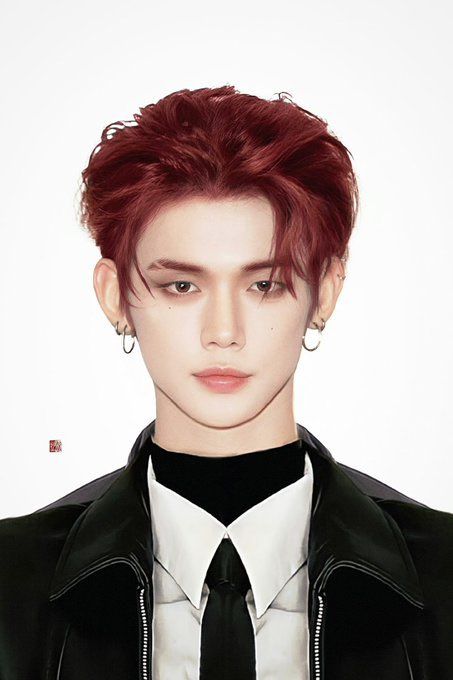 Yeonjun Aegyo, Yeonjun Portrait, Yeonjun Handsome, Red Hair Yeonjun, Kpop Red Hair, Yeonjun Gum, Gum Yeonjun, Handsome Kpop Idols, Yeonjun Hair