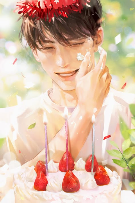 Cake Drawing, Portrait Artwork, Cool Anime Guys, Anime Couples Manga, Couple Drawings, Male Portrait, 영감을 주는 캐릭터, Anime Drawings Boy, Boy Art