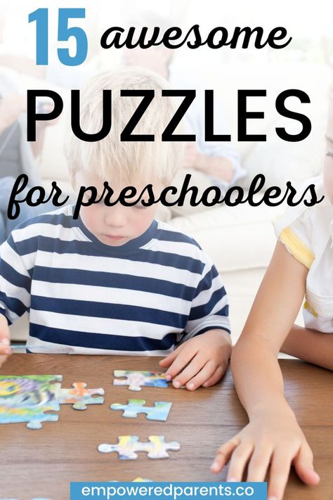 These are the best types of puzzles for preschoolers aged 3 to 5. There are recommendations for wooden puzzles, floor puzzles, alphabet puzzles and more. Each of these will help develop and strengthen your child's fine motor skills | puzzles for preschoolers | preschooler puzzles | Puzzles For Preschoolers, Christian Puzzles, Toddler Puzzles, Preschool Family, Create Your Own Puzzle, Preschool Puzzles, Alphabet Puzzles, Jigsaw Puzzles For Kids, Gross Motor Activities