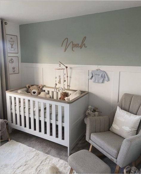 Sage Green Nursery Ideas, Green Nursery Ideas, Green Baby Nursery, Sage Green Nursery, Green Nursery Boy, Neutral Nursery Rooms, Green Baby Room, Nursing Room, Baby Room Themes