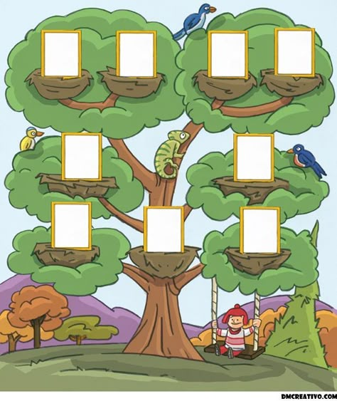 Family Tree Ideas For Kids, Family Tree Ideas, Family Tree Clipart, Creative Writing For Kids, Family Tree For Kids, Family Tree Project, Family Tree Template, Back To School Art, Flashcards For Kids