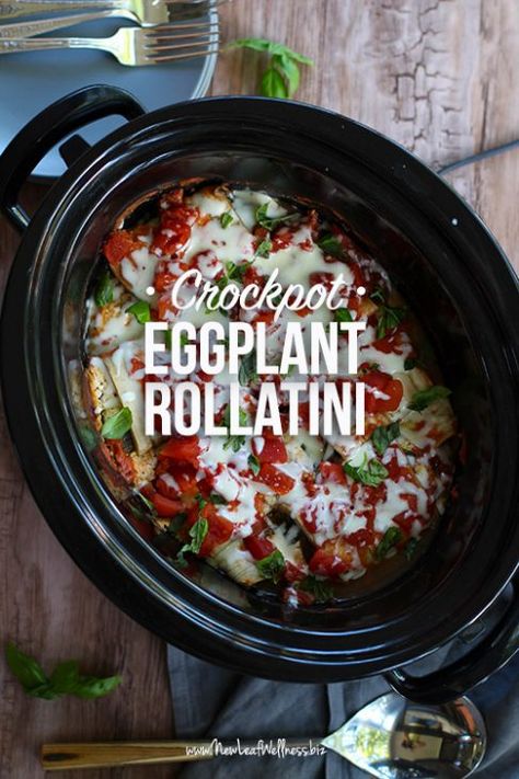 Crockpot Eggplant, The Family Freezer, Family Freezer, Eggplant Rollatini, Spinach And Ricotta, Cheap Clean Eating, Healthy Sweet Snacks, Garden Vegetables, Healthy Crockpot