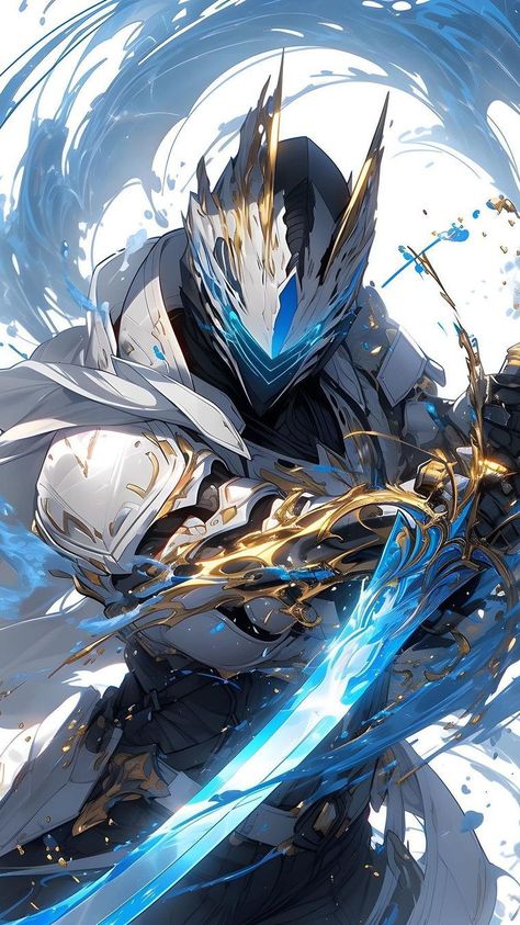 Ice Knight Fantasy Art, Water Knight, Water Armor, Ice Knight, Ice Warrior, African Superhero, Business Card Design Black, Accel World, Dark Fantasy Artwork