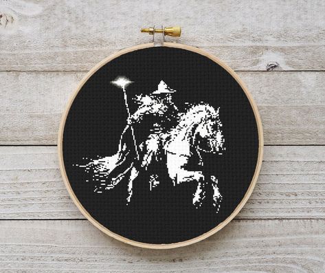 Lord Of The Rings Cross Stitch, Gandalf Cross Stitch Pattern, Hobbit Cross Stitch Chart, Digital Download PDF Modern Cross Stitch Embroidery by CrossStitchBay on Etsy Lord Of The Rings Cross Stitch Patterns, Lord Of The Rings Cross Stitch, Hobbit Cross Stitch, Rings Cross, Cross Stitches, Gandalf, Wall Crosses, Modern Cross, Grid Pattern