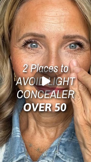 Kimberly Weimer on Instagram: "In areas more prone to movement try to avoid concealing/foundations that are too light.   In addition to creasing, lighter shades inadvertently highlight the problem areas and draw attention to them instead of away.   Instead, try placing a shade one or two shades lighter than your foundation in the areas I mentioned in the video to draw the eye to a different place.   @stansoutbeauty sponge can@be used damp or dry! I love it so much and use code kimlightupyourface for 20% off.   SAVE and SHARE  this video for future reference. 💃🏼  FOLLOW for MORE EASY OVER 50 MAKEUP TIPS   #over50makeup #matureskinmakeup #midlife #menopause #maturemakeuptips #agingwell #over50andfabulous #agegracefully #naturalbeauty #seintmakeupartist #teacher #simplebeauty #growingoldgra Makeup Age 50 For Women, Makeup On Wrinkled Skin, Makeup Over 50 Make Up How To Apply, How To Put On Foundation And Concealer, Eye Makeup For Women Over 50 With Glasses, Makeup Tips For Older Women Over 50 Eyes, Makeup Looks Over 50 Over 50, Concealer Over 50, Makeup In Your 50s