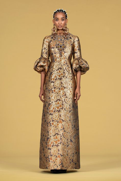 Andrew Gn, Brocade Dress, Brocade Dresses, Afro Punk, Fashion 2020, Gold Dress, Classy Dress, Pre Fall, Couture Dresses