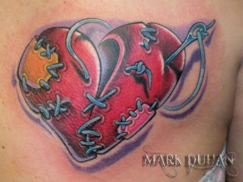 Stitched Heart Tattoo, Hand Heart Tattoo, Heart Outline Tattoo, Heart Tattoos With Names, Heart With Wings Tattoo, Simple Heart Tattoos, Flag Tattoos, Heart Tattoo Wrist, Red Heart Tattoos