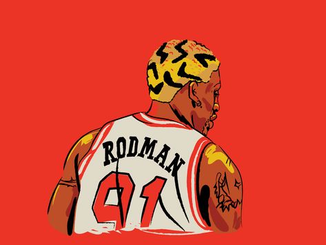 In Ode to Rodman's Hair by Amy Hood for Hoodzpah on Dribbble Nba Gif, Cartoon Nba Players, Batman Arkham Knight Red Hood, Basketball Illustration Design Graphics, Nba Players Cartoon Art, Nba Animated Wallpaper, Nba Players Animated, Animation In Photoshop, Batman Arkham Knight