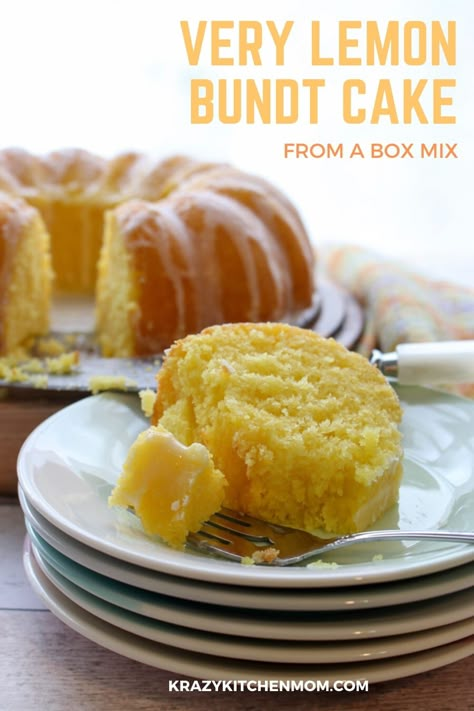 Calling all my lemon lovers! I have the lemon bundt cake recipe of your dreams. The ultimate dessert recipe for anyone who loves the flavor of lemon. It's moist, sweet, and tart and you cannot stop at just one piece. It's made from a box mix with a fresh tangy lemon glaze. Bundt Cake Mix, Moist Lemon Cake Recipe, Lemon Cake Mix Recipe, Lemon Bundt Cake Recipe, Box Lemon Cake, Recipes Using Cake Mix, Boxed Cake Mixes Recipes, Lemon Pound Cake Recipe, Bundt Cake Recipe