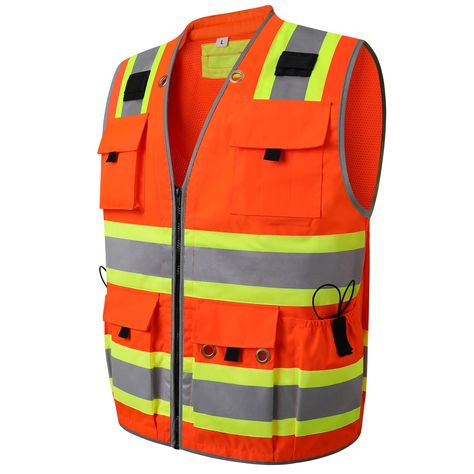 PRICES MAY VARY. high visibility and 360°reflective: the lohaspro Class 2 surveyor safety vest chalecos reflectantes de seguridad is a high-performance surveyor safety vest which made with ANSI Type R Class 2 approved neon yellow back mesh fabric and front oxford fabric and reflective materials , it ives you 360 degrees of visibility in practically any working condition comfortable and durable : the surveyor safety vest mesh for men women from lohaspro delivers visibility, durability, comfort, a Sing Costumes, Construction Clothes, Construction Vest, Store Plan, Ipad Pouch, Vest Jackets, Reflective Vest, Pockets Design, Safety Clothing