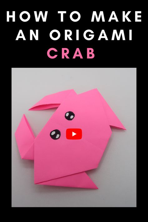 Origami Beach Theme, Paper Crab, Origami Animals, Red Paper, Beach Theme, Instructional Video, Crafts To Do, Beach Themes, Marine Life