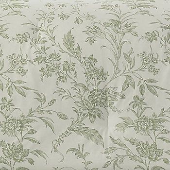 Laura Ashley Natalie Floral Midweight Comforter, Color: Sage - JCPenney Natalie Green, Green Comforter Sets, Green Comforter, Laura Ashley Home, Floral Toile, Comforter Bedding Sets, King Comforter Sets, Reversible Duvet Covers, Cotton Comforters