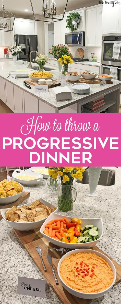 Progressive Dinner Themes, Progressive Dinner Ideas, Progressive Dinners, Neighborhood Ideas, Progressive Dinner Party, Progressive Dinner, Acts 2, Gourmet Appetizers, Hosting Dinner