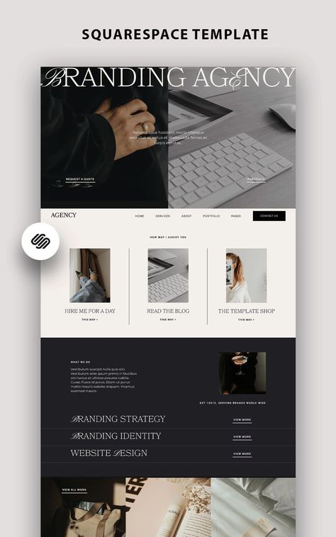 Portfolio Web Design Layout, Black Website Design Inspiration, Home Page Design Website, Blog Design Layout, Digital Agency Branding, Blog Page Design, Creative Portfolio Website, Coach Website Design, Graphic Design Layout