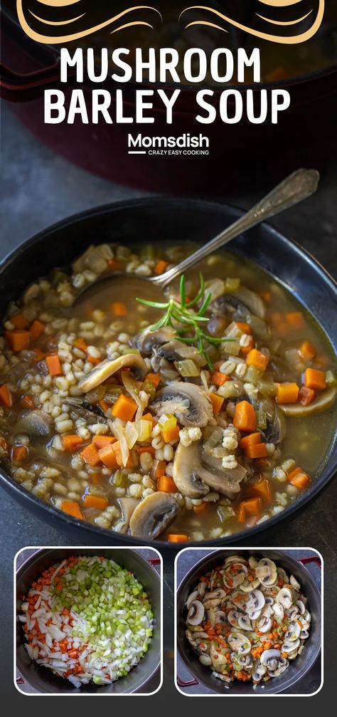 The "super grain" barley shines in this incredible mushroom barley soup. It's packed full of flavor and nutrients, and it couldn't be easier to make! Easiest Dinner Recipes, Mushroom Barley, Mushroom Barley Soup, Easiest Dinner, Favorite Dinner Recipes, Hundreds And Thousands, Barley Soup, Favorite Recipes Dinner, Favorite Dinner