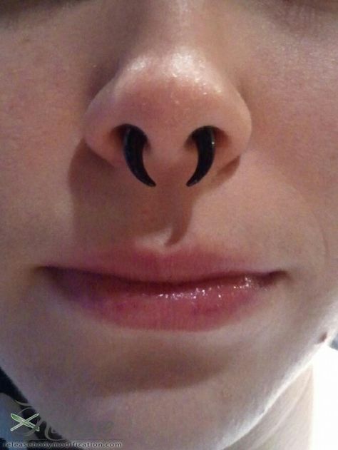 Stretched septum Emo Septum Piercing, Gauged Septum Piercing, Small Stretched Septum, 8 Gauge Septum, Stretched Septum Aesthetic, Stretched Septum Jewelry, Stretched Septum 10g, Septum Piercing Stretched, Cool Septum Piercing