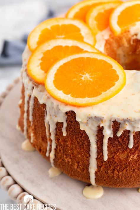 Orange Chiffon Cake Glaze For Angel Food Cake, Orange Angel Food Cake, Orange Chiffon Cake Recipe, Fruit Glaze, Citrus Glaze, Orange Chiffon Cake, Passover Desserts, Basic Cookies, Cake Mug