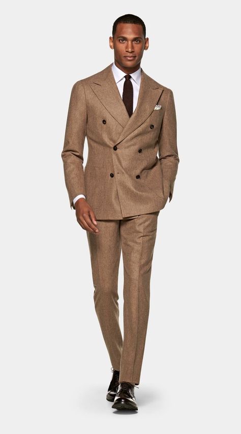 Light Brown Suit Men, Italian Suits For Men, Tan Suit Men, Brown Suit Men, Brown Double Breasted Suit, Brown Wedding Suit, Light Brown Suit, Men Suit Outfit, Brown Suits For Men