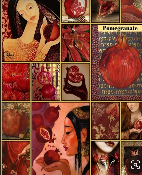 Violet Heart, Pomegranate Art, Jewish Art, Arte Inspo, Red Aesthetic, Nara, William Morris, Pretty Art, Drawing Inspiration