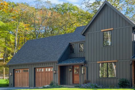 Lap Siding Exterior Colors, Last Embers Hardie, Dark Hardie Board Siding, Midnight Soot James Hardie, James Hardie Statement Collection, Metal Siding Colors Exterior, James Hardy Siding Colors Ideas, James Hardie Iron Gray Siding, James Hardie Evening Blue Siding