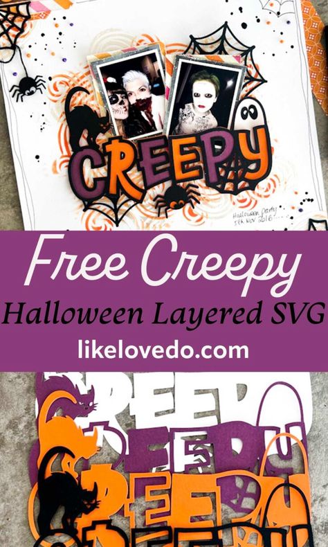 Creepy Halloween Party, Friend Scrapbook, Halloween 3d, Halloween Vinyl, Halloween Layout, Halloween Craft Projects, Halloween Flyer, Halloween Paper Crafts, Cricut Halloween