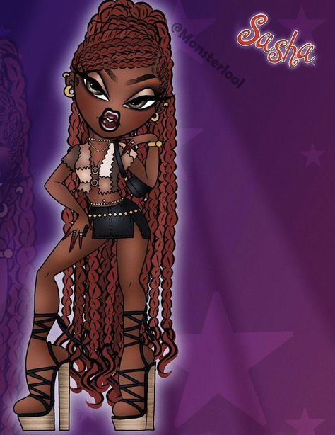 Bratz Wallpaper, Bratz Art, Black Bratz, Las Bratz, Black Bratz Doll, Bratz Fashion, Bratz Doll Outfits, Doll Drawing, Brat Doll