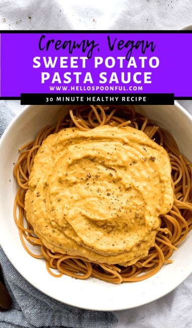 Vegan Sauces For Pasta, Sweet Pasta, Sweet Potato Recipes Pasta, Sweet Potato And Pasta Recipes, Sweet Potato And Pasta, Pasta And Sweet Potato Recipe, Healthy Pasta Sauce, Vegan Pumpkin Sauce For Pasta, Sweet Potato Pasta Sauce Vegan