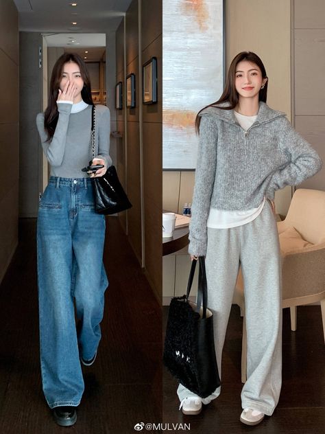 Mulvan Official, Chic Winter Outfits, Korean Street, Girls Style, Minimal Style, Autumn Outfit, Korean Street Fashion, Western Outfits, Minimal Fashion