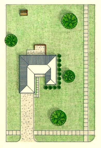 Landscape Basics Corner Landscaping, Landscape Borders, Privacy Landscaping, Landscaping Front Yard, Sloped Garden, Front Yard Fence, House And Garden, Corner House, Corner Lot