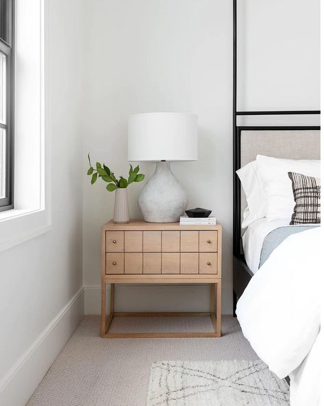 McGee & Co. (@mcgeeandco) | Instagram Studio Mcgee Bedroom, Indigo Furniture, Nightstand Styling, Modern Farmhouse Bedroom, Classic Color Palette, Mcgee & Co, Bedroom Dressers, Bed Styling, Custom Upholstery