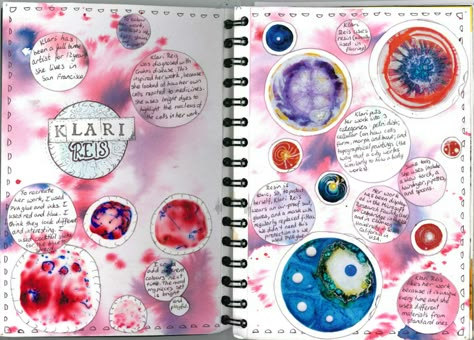 Year 10 - The Body - Klari Reis Klari Reis Artist Page, Cells Textiles, Science Moodboard, Microbial Art, Artist Analysis, Circle Art Projects, Microscopic Art, Klari Reis, Artist Research Page