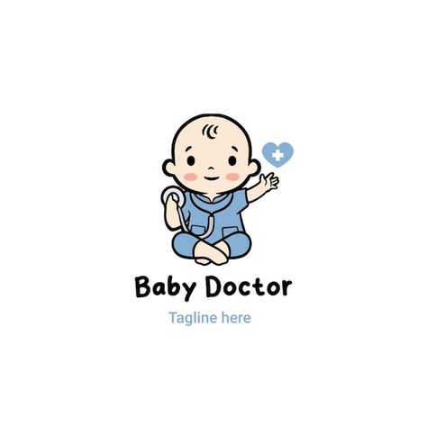 Baby doctor logo baby shop logo | Premium Vector #Freepik #vector #modern #face #sleep #heart Baby Shop Logo, Child Care Logo, Pediatrician Office, Doctor Logo, Doctor Logos, Hospital Logo, Baby Doctor, Logo Baby, Pediatric Care