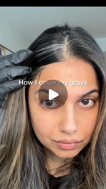 Arshia Moorjani on Instagram: "Covering up my grays using @madisonreed’s Root Perfection Root Touch-up Kit from @walmart. I used shade 4N Darkest Brown and it worked like magic to cover all my grays in 10 minutes!!!! The kit is also free from harsh chemicals and available in 5 shades! So so impressed!!! @walmartfashion #madisonreedpartner #ad" Dark Brown Hair With Grey Face Frame, How To Cover Up Grey Hair, Best Hair Color For Graying Brunette, Blending In Grey Hair Dark Brown, Covering Gray Hair Brunettes Dark Brown, Camouflage Grey Hair Roots, Dark Hair Covering Gray, How To Cover Grays On Dark Hair, Dark Brown Hair Covering Grey