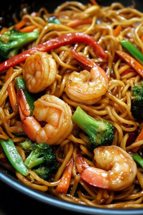 Shrimp Pasta Recipes Asian, Shrimp Recipes Broccoli, Shrimp And Noodle Stir Fry Recipes, Simple Shrimp Stir Fry, Prawn Noodle Stir Fry, Simple Weekend Meals, Shrimp Broccoli Noodles, Chinese Shrimp Stir Fry, Asian Noodles With Shrimp