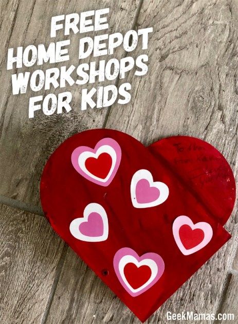 Free Home Depot Workshops for Kids ⋆ Geek Mamas Home Depot Apron, Workshops For Kids, Homemade Valentine, Building Workshop, 9 Am, Certificate Of Achievement, Diy Workshop, Heart Shape Box, Homemade Valentines